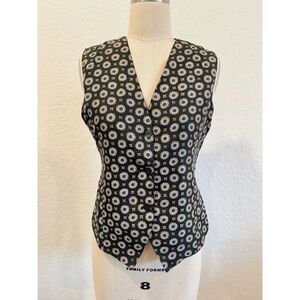 Silk geometric printed vest sleeveless vest top bold menswear print